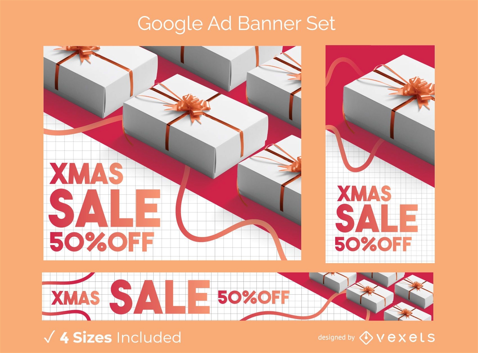 Christmas photo ad banner set