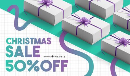 Plantilla de banner de rebajas de navidad