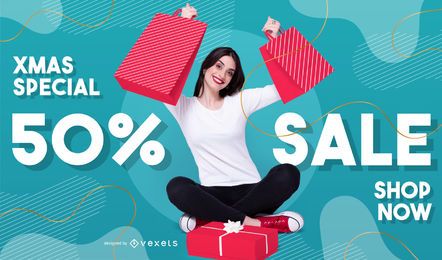 Xmas sale photo banner template Xmas sale photo banner template