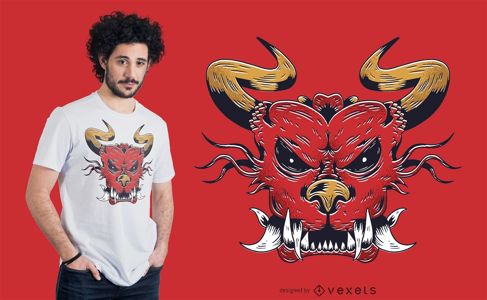 Angry dragon head t-shirt design