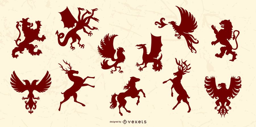 Heraldry Animal Silhouette Pack Heraldry Animal Silhouette Pack