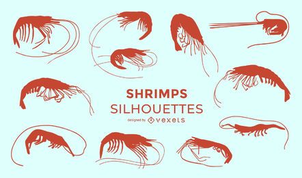 Shrimps silhouette collection Shrimps silhouette collection