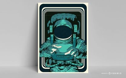 Diseño de cartel de astronauta
