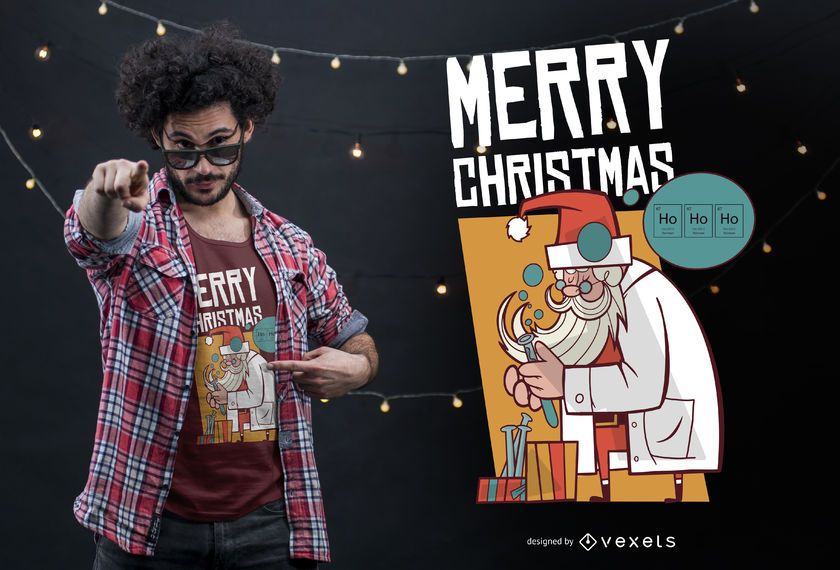Santa scientist t-shirt design Santa scientist t-shirt design