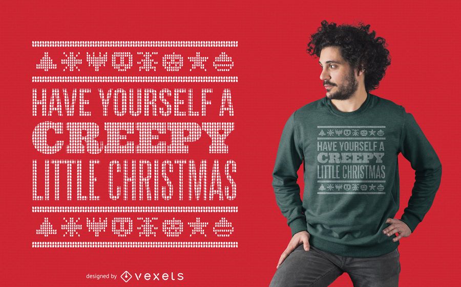 Creepy ugly sweater t-shirt design Creepy ugly sweater t-shirt design