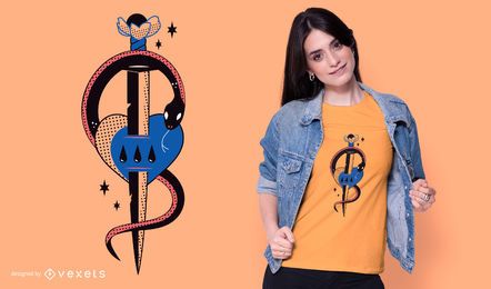 Schlangenschwert-T-Shirt Design
