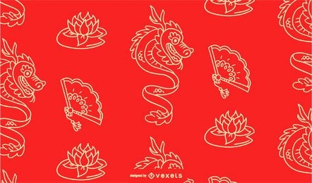 Chinese new year dragon pattern design