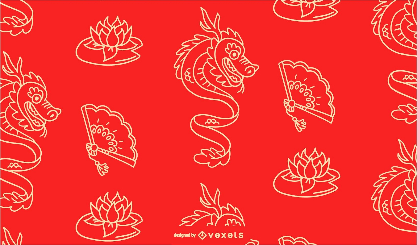 Desenho de dragão de ano novo chinês
