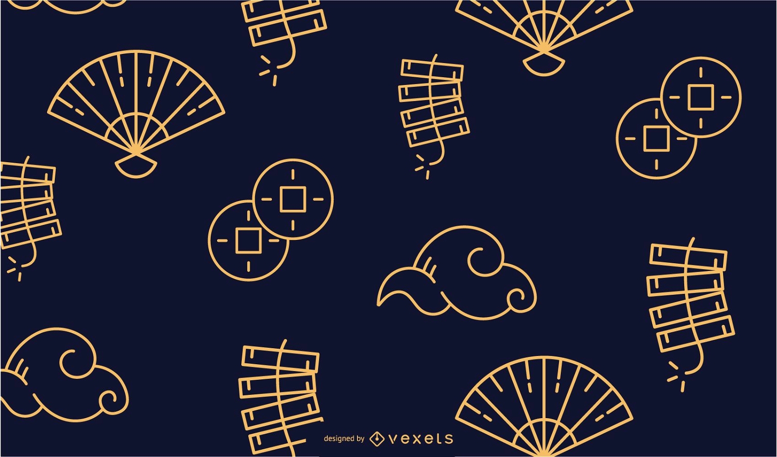 Chinese stroke pattern design