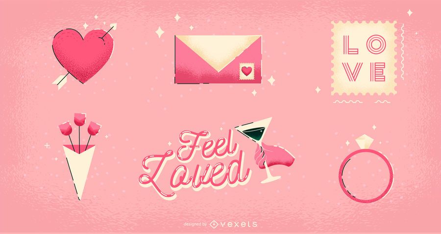 Valentines day elements set Valentines day elements set
