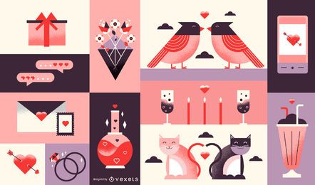 Valentine's day composition design Valentine's day composition design