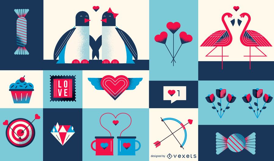 Valentine's day geometric composition Valentine's day geometric composition