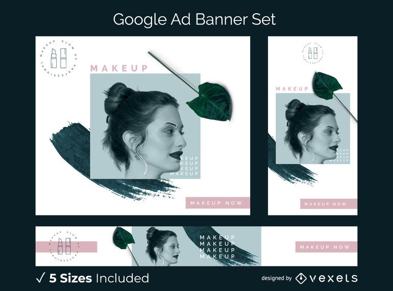 Maquillaje conjunto de banner publicitario de google Maquillaje conjunto de banner publicitario de google