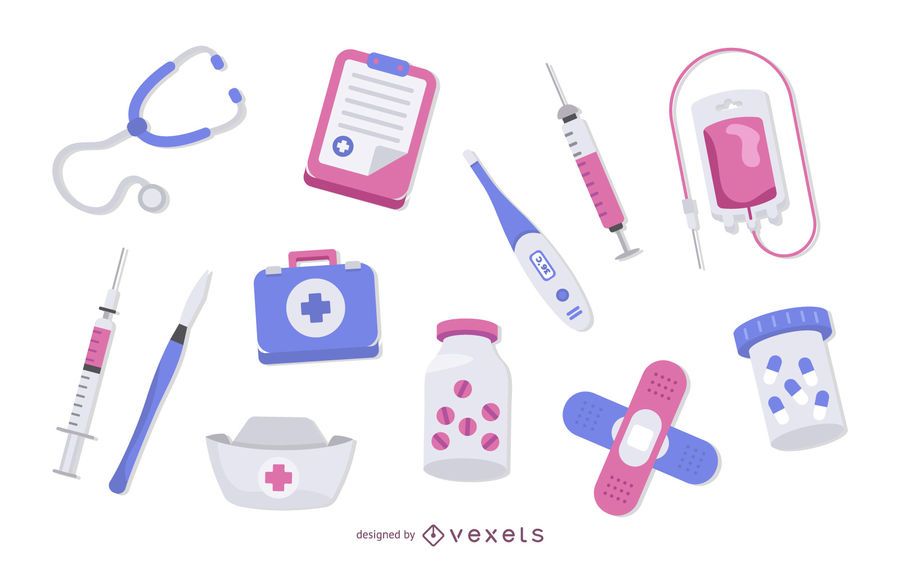 Medicine elements color set Medicine elements color set
