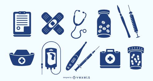 Medicine elements blue set