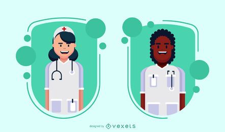 Doctor characters badge set Doctor characters badge set