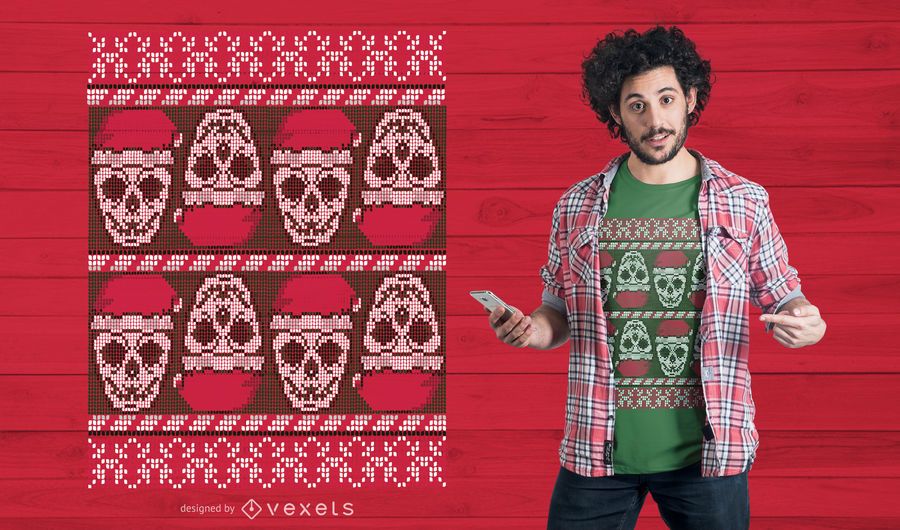 Ugly sweater skulls t-shirt design Ugly sweater skulls t-shirt design