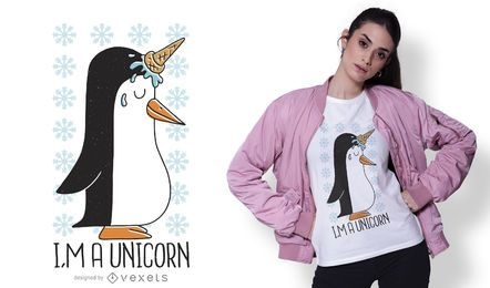 Penguin unicorn t-shirt design