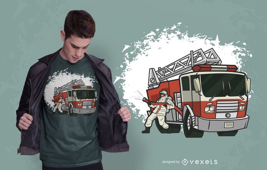 Diseño de camiseta de bombero Diseño de camiseta de bombero