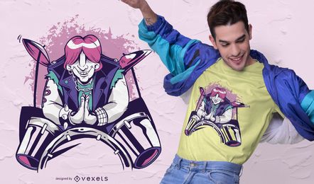 Design de camiseta do baterista Namaste