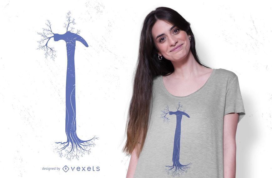 Hammer tree t-shirt design Hammer tree t-shirt design