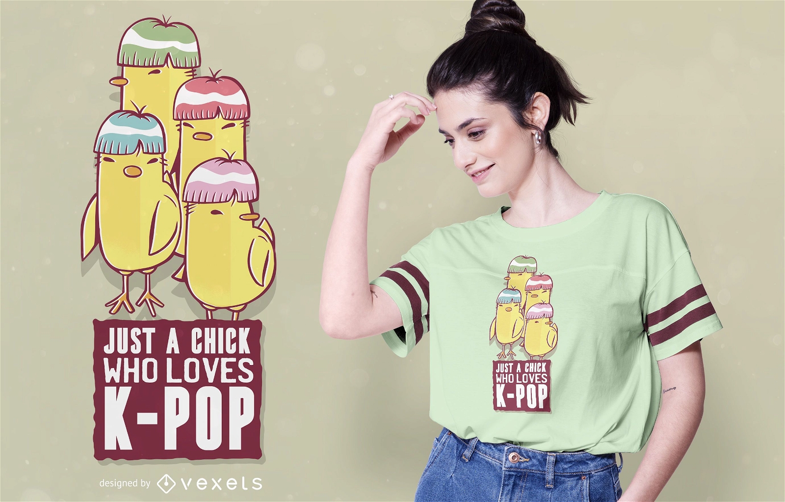 Design de t-shirt Kpop garota