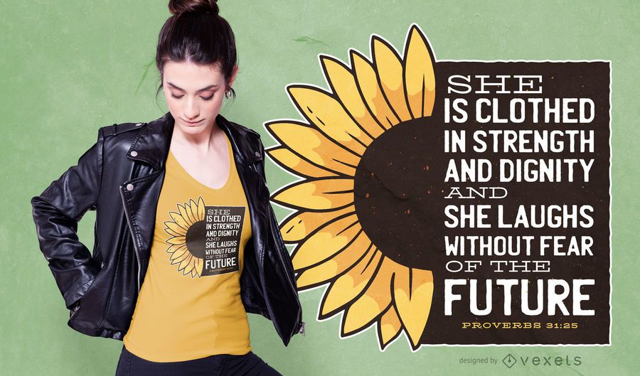 Diseño de camiseta con cita de girasol Diseño de camiseta con cita de girasol