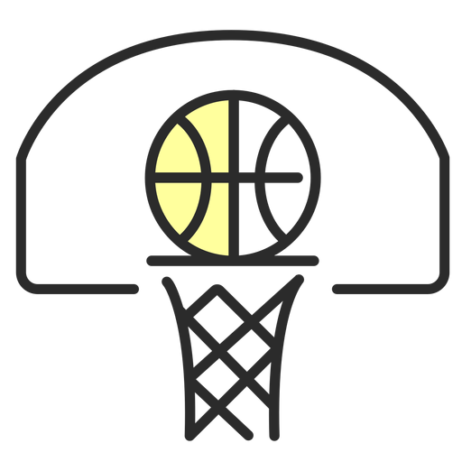 Flacher Hub des Basketball-Rückenbretts PNG-Design