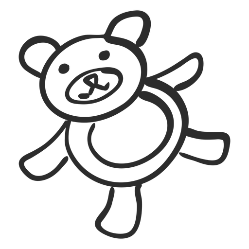 Doodle de oso de peluche Diseño PNG