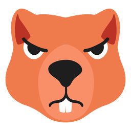 Beaver muzzle angry flat sticker PNG Design