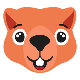 Autocolante plano feliz focinho de castor Desenho PNG