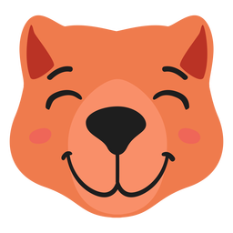 Autocolante liso alegre com focinho de castor Desenho PNG