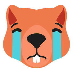 Biber Schnauze traurig flache Aufkleber PNG-Design