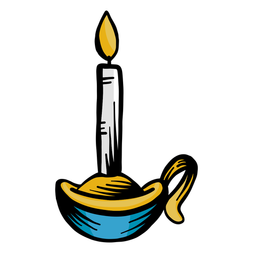 Candle flat stroke PNG Design