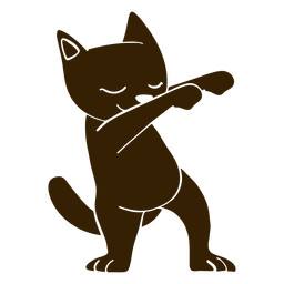 Danza de gato bailando silueta detallada Diseño PNG