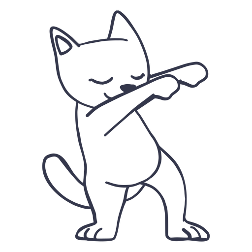 Cat dance dancing stroke PNG Design