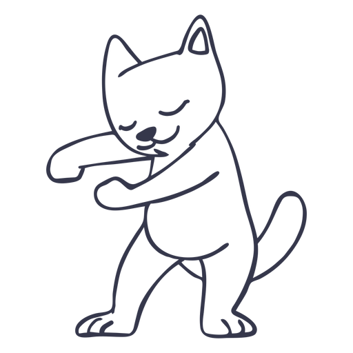 Gato bailando trazo de baile Diseño PNG