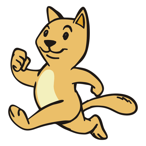 Katze läuft flachhub PNG-Design