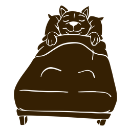 Gato durmiendo silueta detallada silueta Diseño PNG