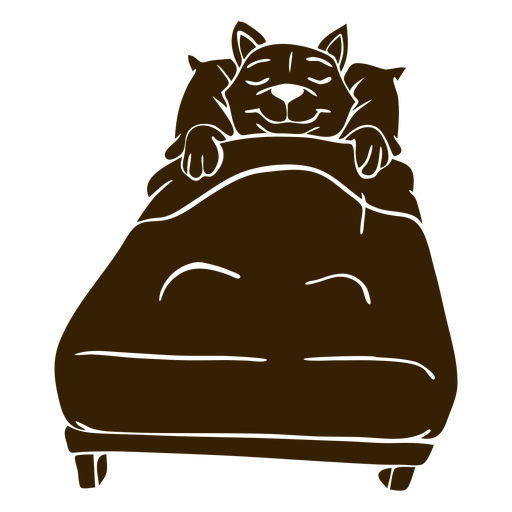 Silhueta detalhada da cama do gato