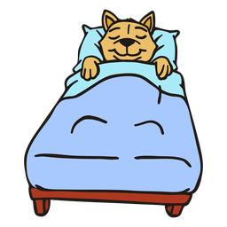 Cat Sleeping In Bed Clipart