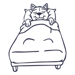 Katzenschlafen Bett Schlaganfall PNG-Design