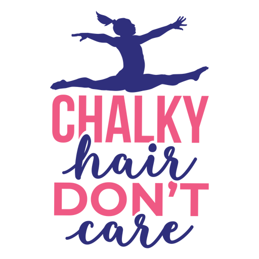 Chalky hair don't care woman sticker badge PNG Design