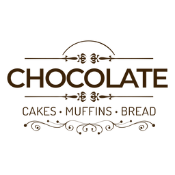 Chocolate cakes muffins bread badge sticker PNG Design