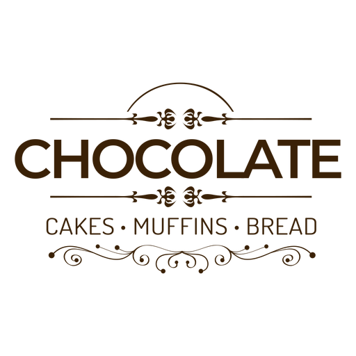 Chocolate cakes muffins bread badge sticker PNG Design