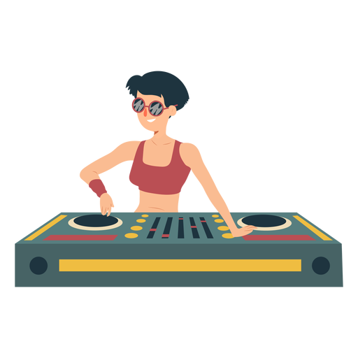 DJ mulher misturador plana