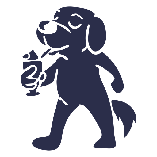 Dog cocktail detailed silhouette PNG Design