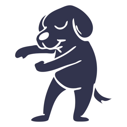Dança do cachorro dançando silhueta detalhada Desenho PNG