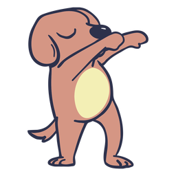Dog dance dancing flat stroke PNG Design