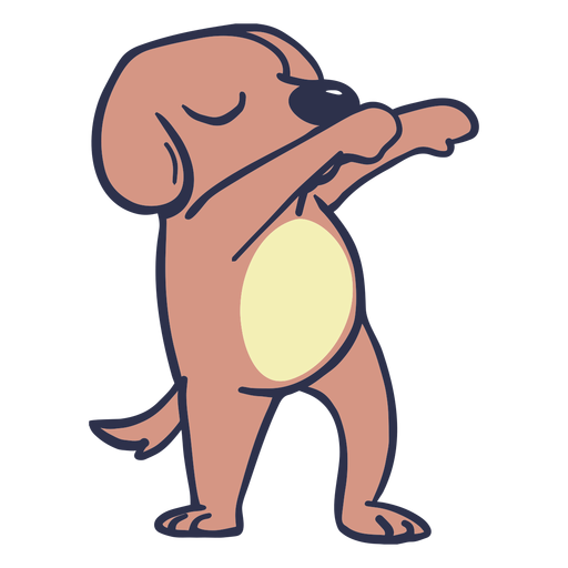 Dog dance dancing flat stroke - Transparent PNG & SVG vector file